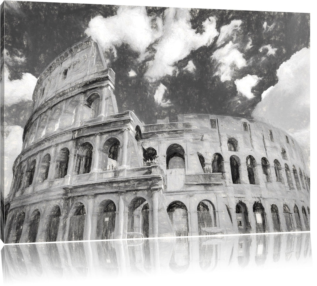 Pixxprint Colosseum bei Tag in Rom als Leinwandbild/Grösse: 100x70 cm/Wandbild/Kunstdruck/fertig bes