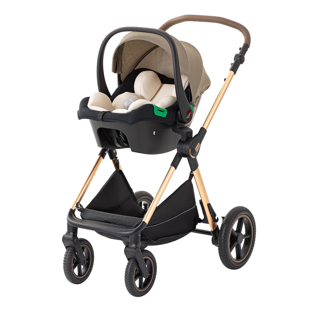 Kinderwagen 3 in 1,Puppenwagen Mit Babyschale Höhenverstellbarer Buggy Komplettset Faltbare tragbare