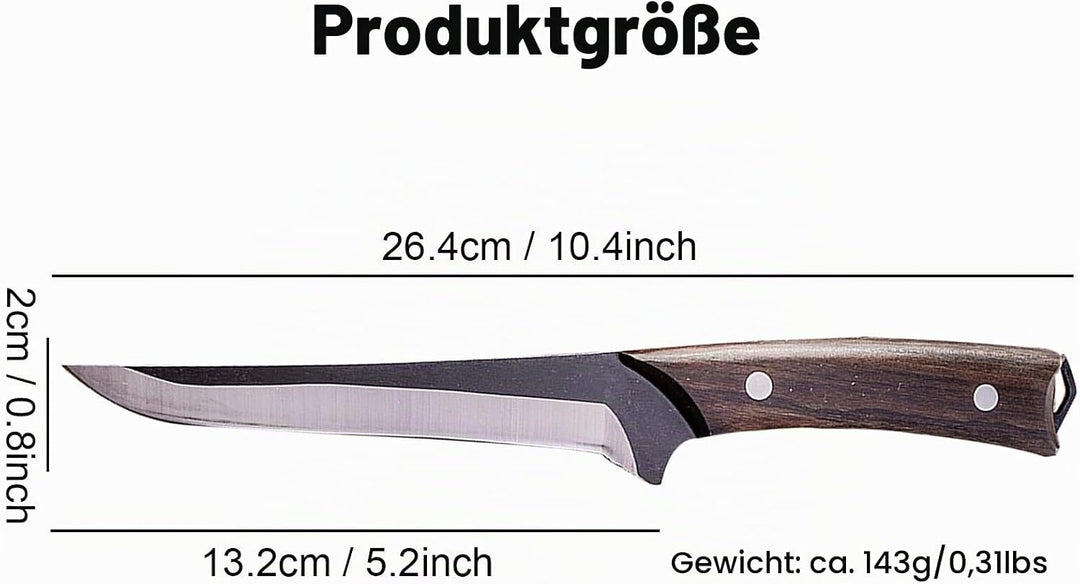 Kochmesser Japanisch handgefertigtes geschmiedetes Ausbeinmesser hoher Kohlenstoffstahl Full Tang Ou