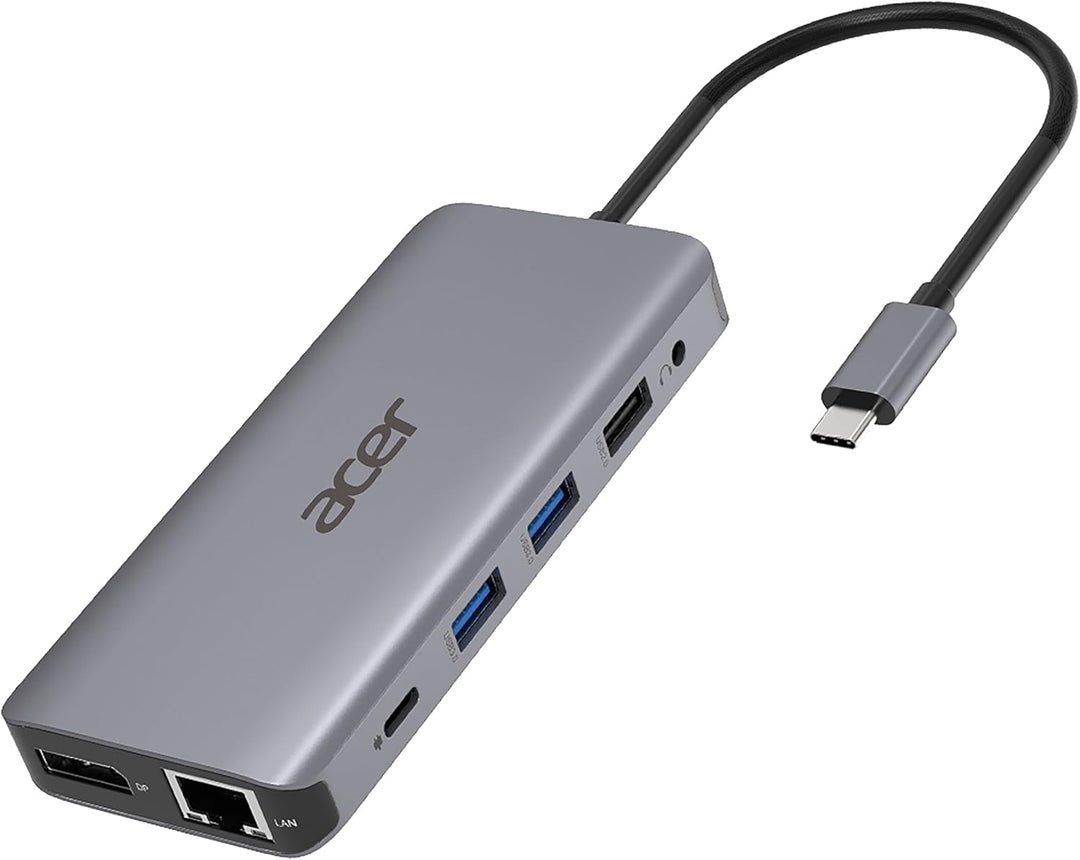 Acer 12-in-1 Mini Dock (USB Type-C zu 1x USB Type-C (w PD), 2x USB 3.2, 2x USB 2.0, 2x HDMI, 1x Disp