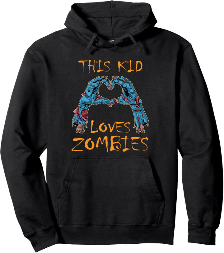 Jungen Zombie Halloween Spruch Kid Loves Zombies Jungs Pullover Hoodie