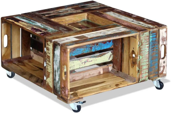 Hommdiy Couchtisch Altholz 70x70x35 cm, 70x70x35 cm