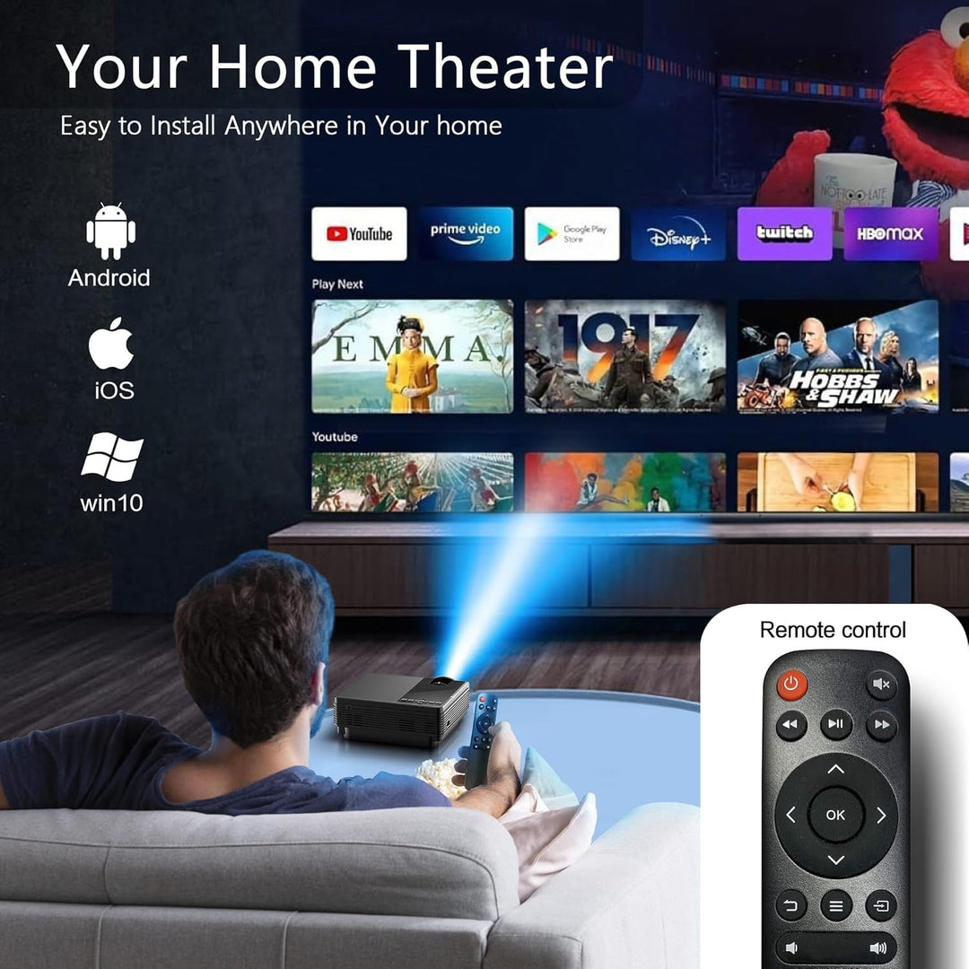 Staratlas 4K Beamer mit WiFi und Bluetooth, 12000 Lumen Tragbarer Native 1080P Mini Beamer für iPhon