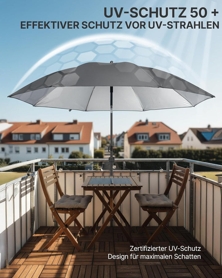 4smile Strandschirm SunnyJoy, Ø 180 cm - UPF 50+ Sonnenschirm Strand mit Hülle, Sonnenschirm Balkon