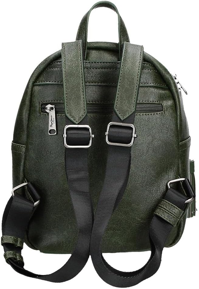 Pepe Jeans Donna Lässiger Rucksack Schwarz Tasche Olive, Tasche Olive