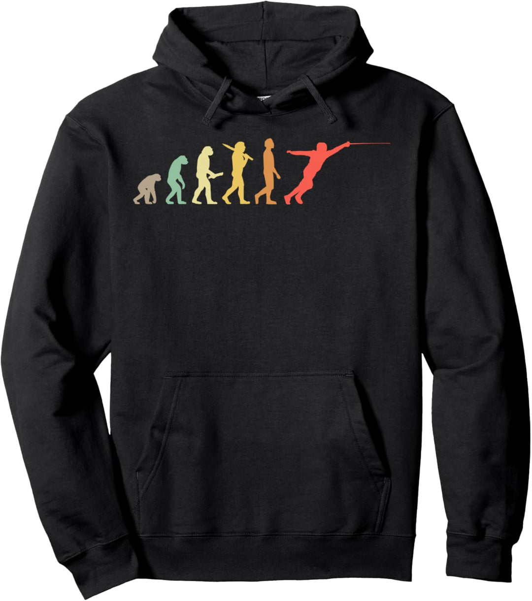 Retro Fechten Evolution Geschenk für Fechter Pullover Hoodie