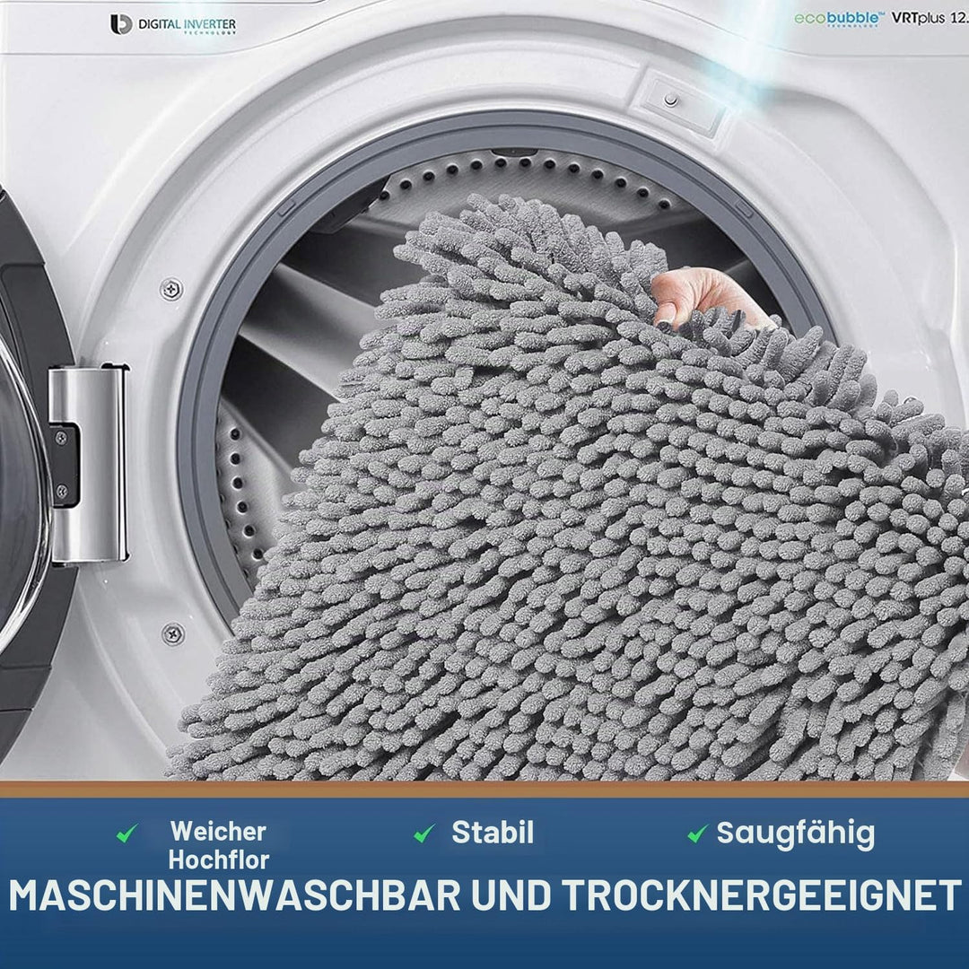 Homaxy rutschfeste Badematte Chenille Badezimmerteppich Mikrofaser Badteppich Saugfähige Hochflor Ba