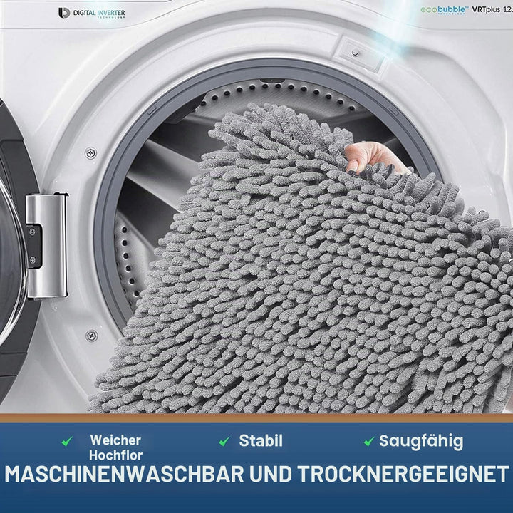 Homaxy rutschfeste Badematte Chenille Badezimmerteppich Mikrofaser Badteppich Saugfähige Hochflor Ba