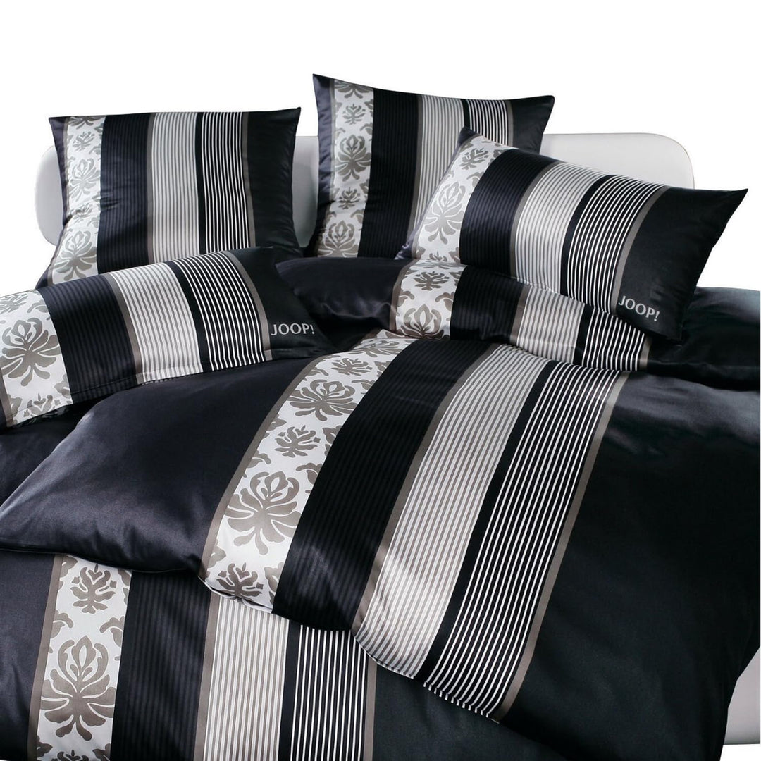elegante JOOP! Mako-Satin Cornflower Bettwäsche schwarz 80/80 155/220 155x220 cm + 80x80 cm Schwarz