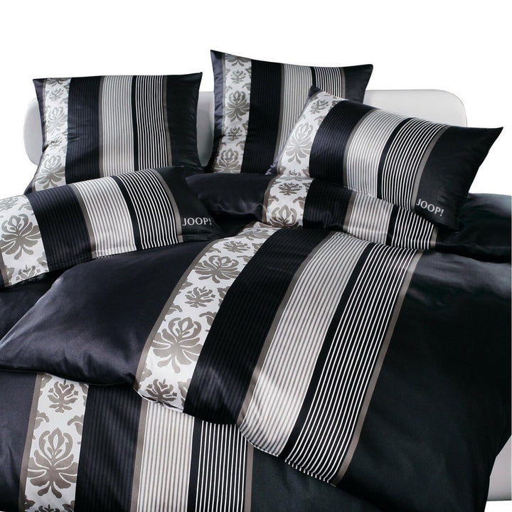 elegante JOOP! Mako-Satin Cornflower Bettwäsche schwarz 80/80 155/220 155x220 cm + 80x80 cm Schwarz