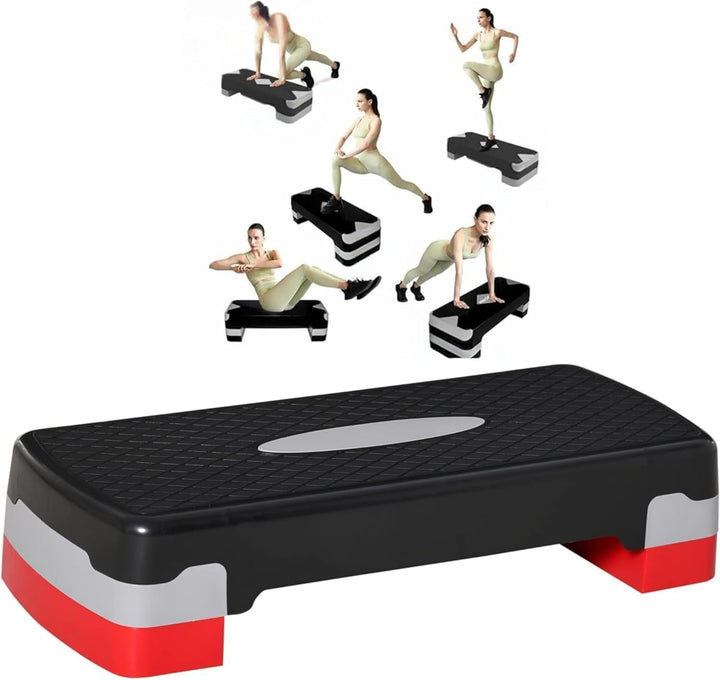 Steppbrett Fitness Aerobic Stepper Höhenverstellbar Step Bench Mit Stufen. Rutschfestes Trainingsger