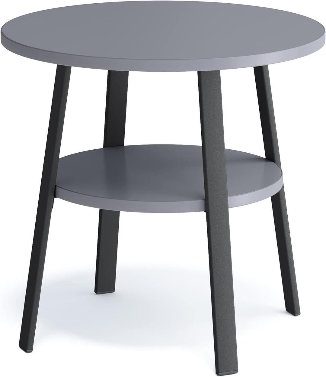 stardis Beistelltisch rund stabiles Metallgestell/Holz Ø43xH 44 cm, 2 Ablagen Nachttisch Couchtisch