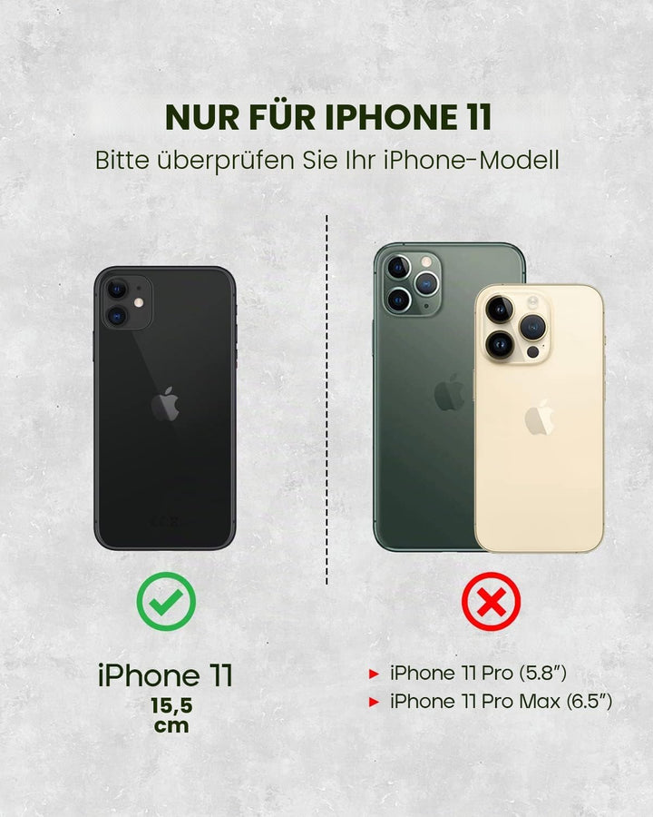 Porter Riley - Lederhülle für iPhone 11 (6.1"). Premium Ultra Dünn Echtleder Cover/Ledertasche/Backc
