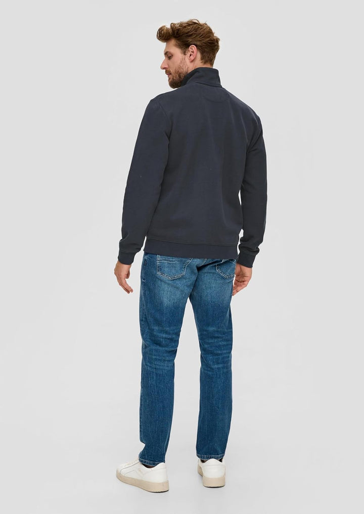 s.Oliver Herren Sweatjacke mit Stehkragen M Blau, M Blau