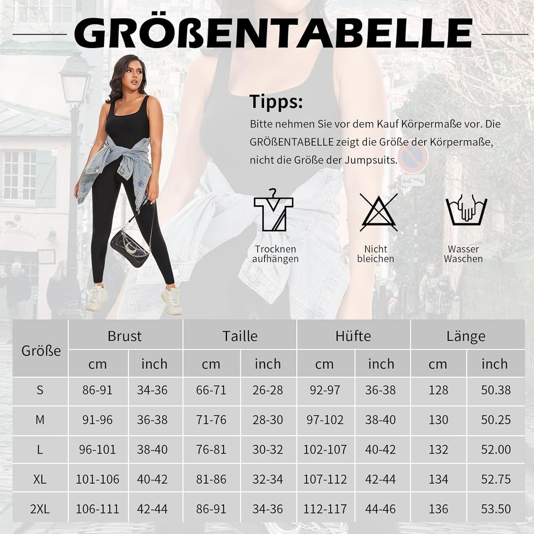SHAPERIN Damen Jumpsuit Yoga Ärmellos/Langarm Trainingsanzüge Hohe Taille Sportkleidung Damen Set Bo