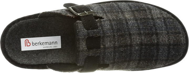 Berkemann Herren MirkoPantoffeln 40 EU Dunkelgrau Schwarz Blau Karo, 40 EU Dunkelgrau Schwarz Blau K