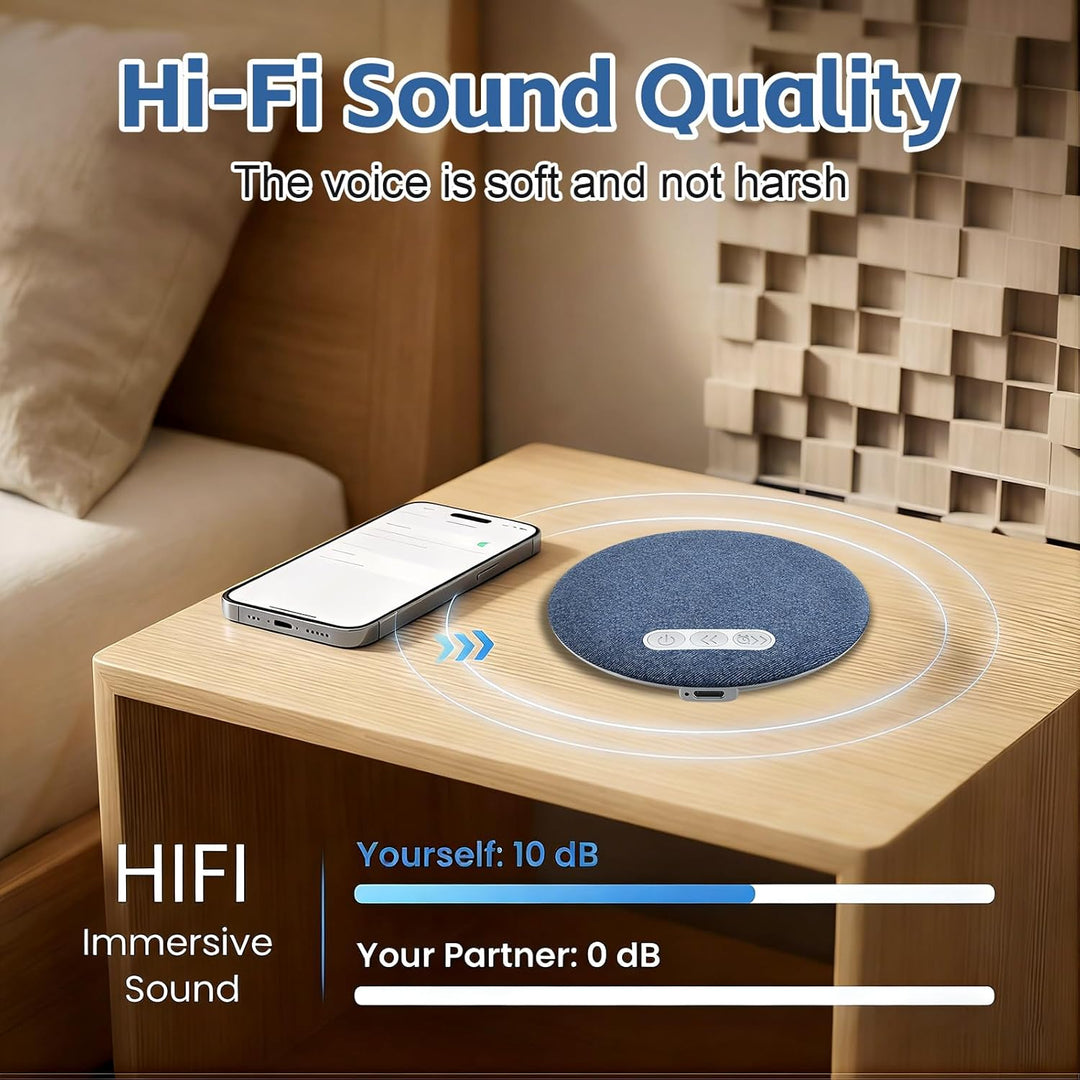 Kissenlautsprecher Bluetooth, Tragbarer Kopfkissen Lautsprecher mit Weisses Rauschen und Timer, Kabe