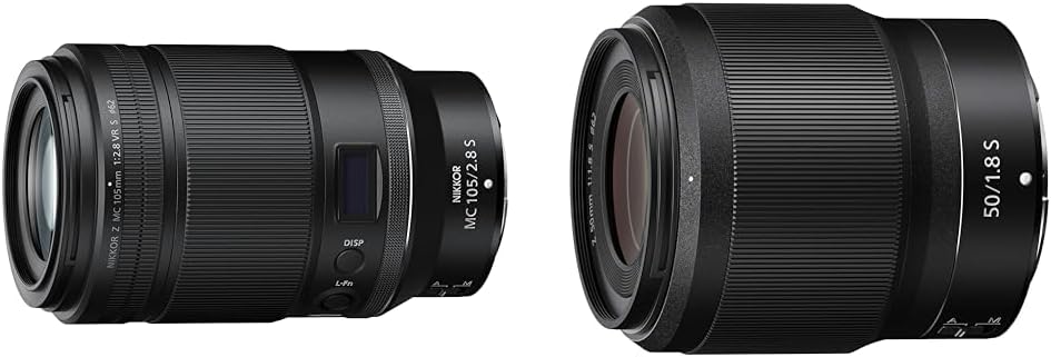 Nikon Z MC 105 mm 1:2,8 VR S schwarz & NIKKOR Z 50 mm 1:1,8 S Objektiv Z MC 105 mm + Objektiv, Z MC