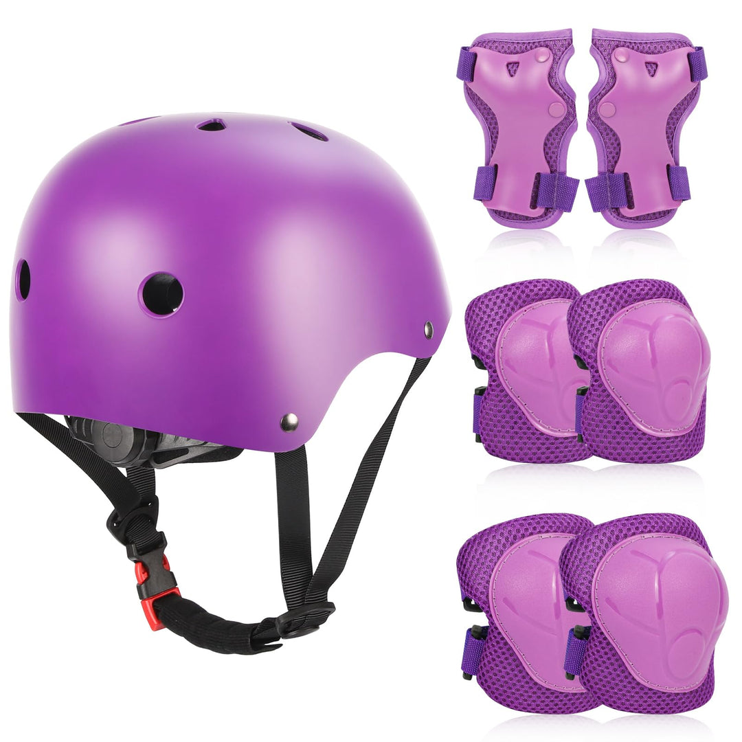 ZWOOS Kinder Knieschoner Set mit Helm, Inliner Schutzausrüstung Kinder 3-10 Jahre, Knieschützer Kind