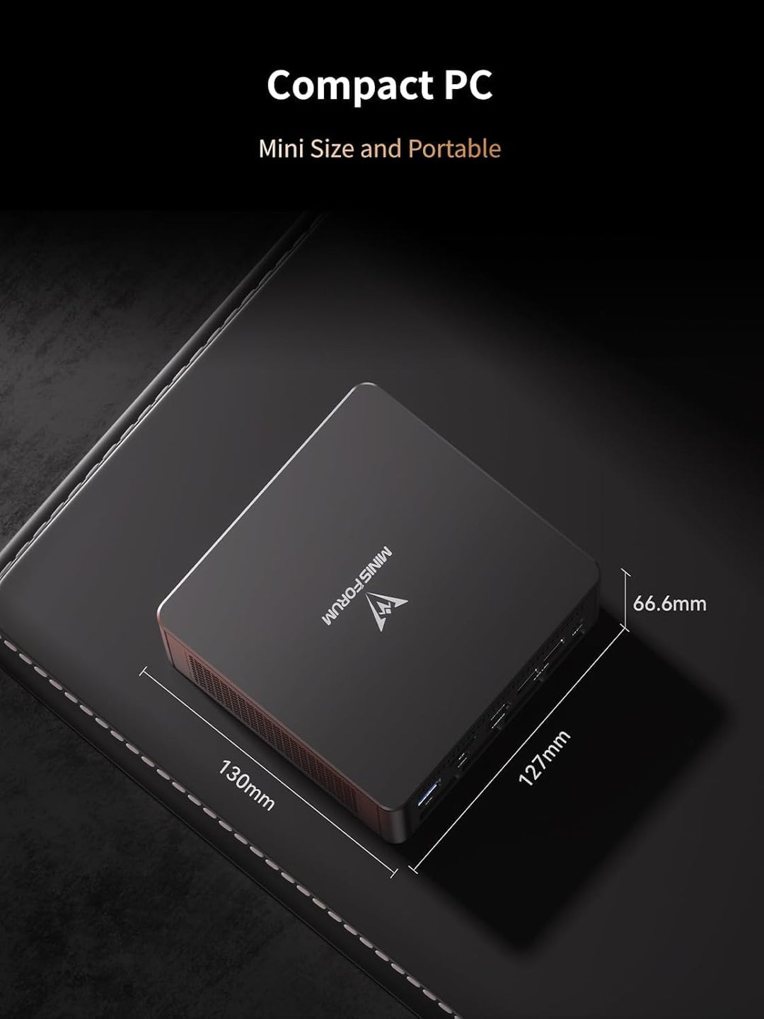 MINIS FORUM UM890 Pro Mini PC, AMD Ryzen 9 8945HS Prozessor, 8 Kerne/16 Threads bis zu 5,2 GHz, AMD