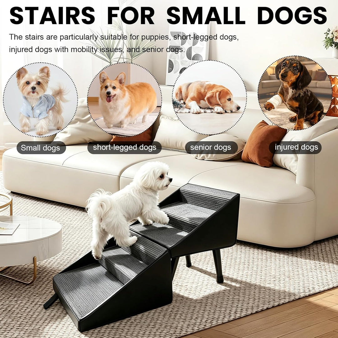Hundetreppe Klappbar, 2 in 1 Multifunktional Hundetreppe und Geteilte Ottoman für Kleine &amp; Grosse Hu