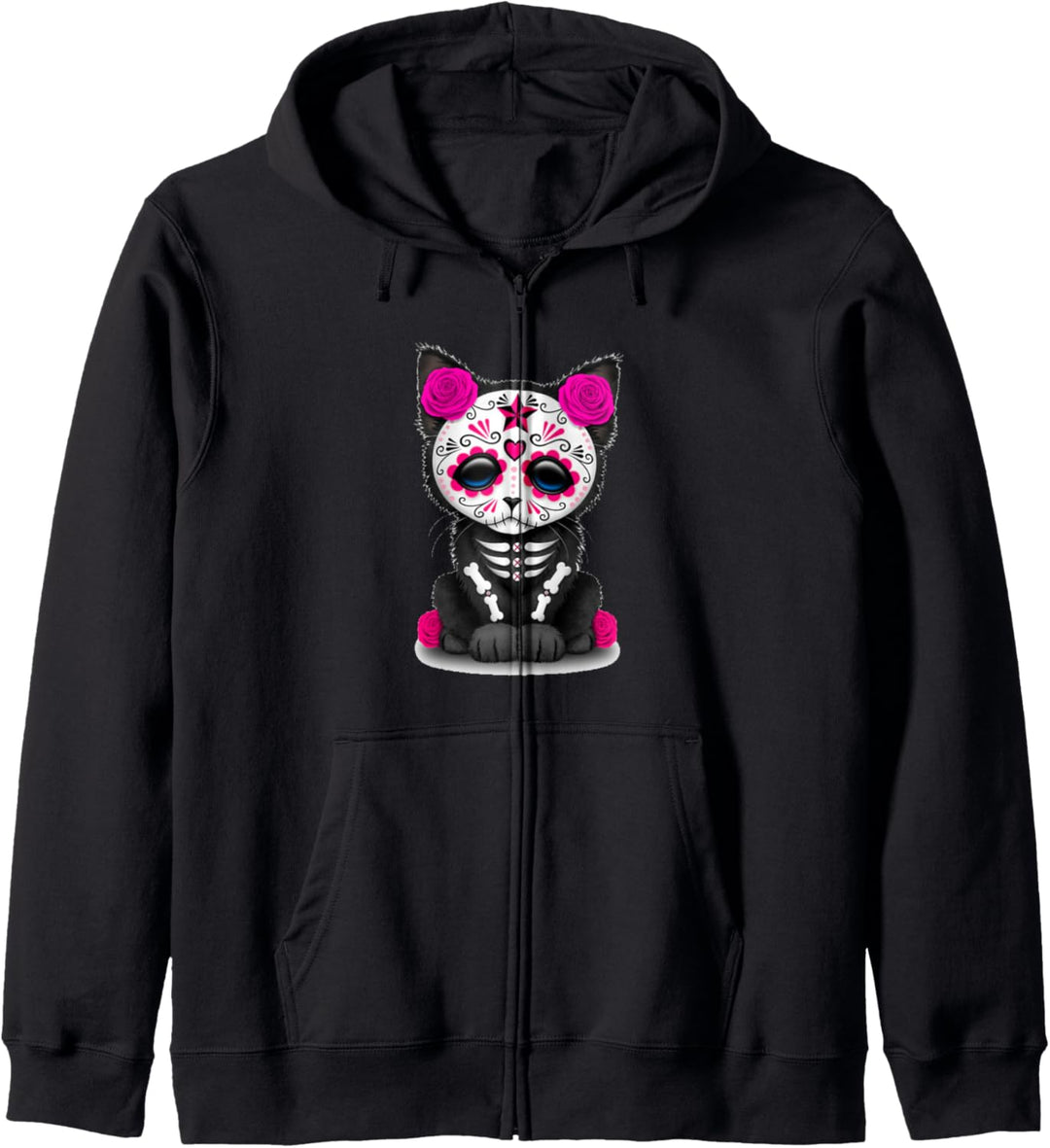Zuckerschädel-Katzentag des toten Halloween Kapuzenjacke