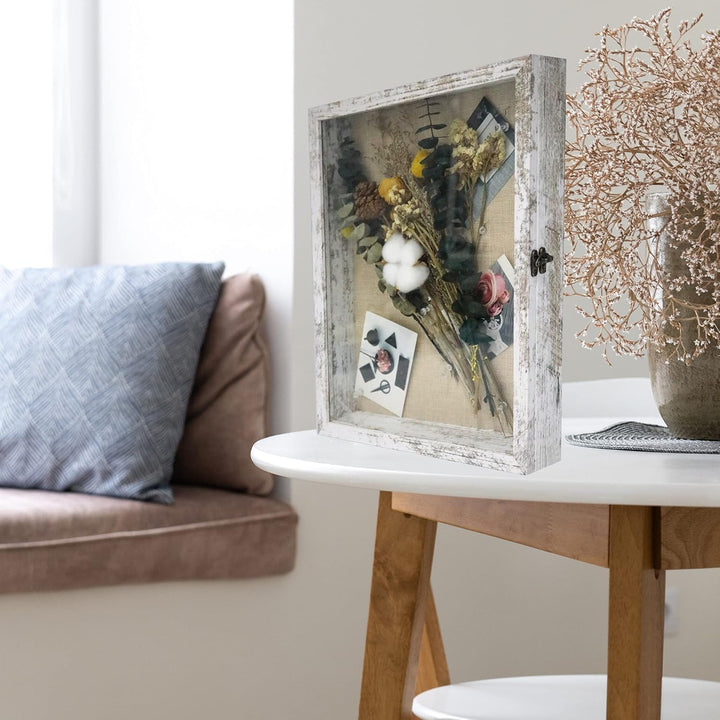 GraduatePro Shadow Box Rahmen Vitrine mit Leinenrückseite, Bilderrahmen Hochzeitsstrauss Erinnerungs