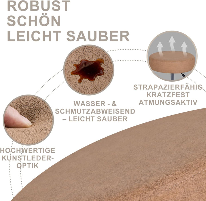Zedelmaier Rollhocker höhenverstellbar, Bürohocker mit Gummirollen, 360° drehbar Hocker mit Rollen &