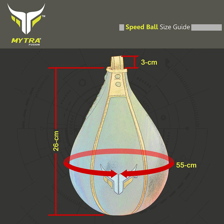 Mytra Fusion Speed Ball Boxsack aus Leder, MMA Muay Thai, Stanzen, Boxball und Boxsack für Kunst Sch