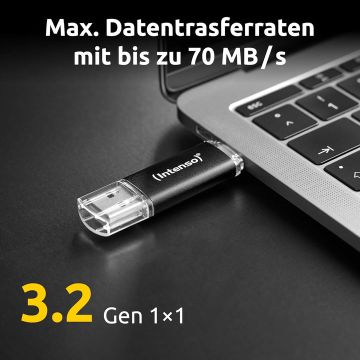 Intenso Twist Line Dual USB-Stick 2X 128GB - Super Speed USB 3.2 Gen 1x1 mit bis zu 70 MB/s, USB-C u
