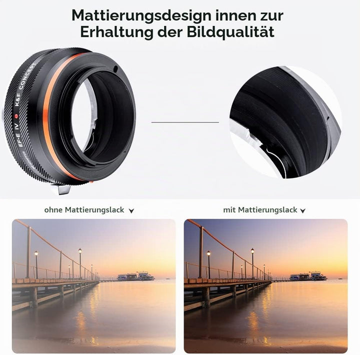 K&amp;F Concept Lens Mount Adapter EOS-NEX IV IV Manueller Fokus Kompatibel mit Canon (EF/EF-S) Objektiv