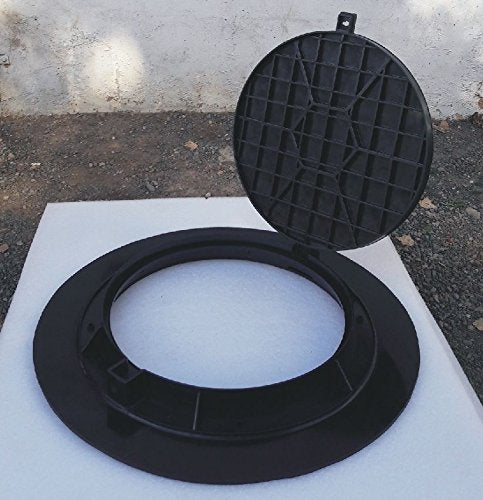 1000mm universal Schachtabdeckung aus Kunststoff Zisternendeckel I Gully (Schwarz), Schwarz