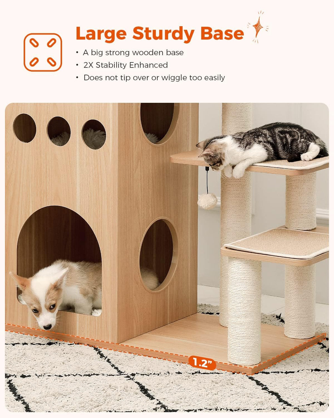 PAWZ Road Kratzbaum, hölzern Katzenbaum, luxuriös Kratzbaum gross, EIN schönes Schloss für Katzen 13