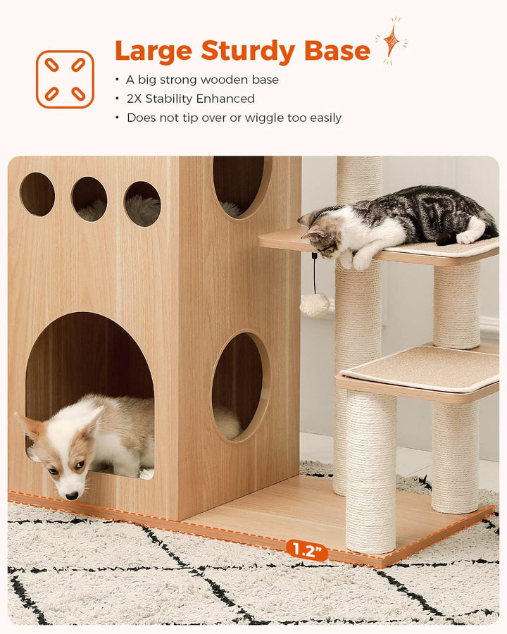 PAWZ Road Kratzbaum, hölzern Katzenbaum, luxuriös Kratzbaum gross, EIN schönes Schloss für Katzen 13