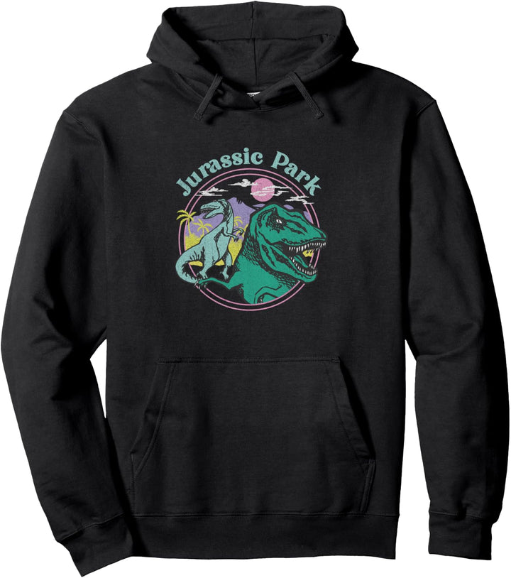 Jurassic Park T-Rex Pastel Circle Sunset Pullover Hoodie