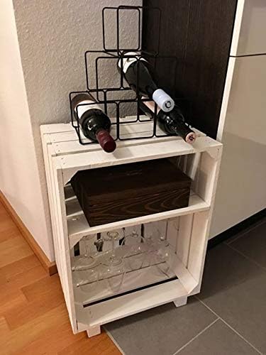 Kistenkolli Altes Land Nachttisch Abstetlltisch weiss/Natur/geflammt Masse ca 30x40x55cm Regalkiste