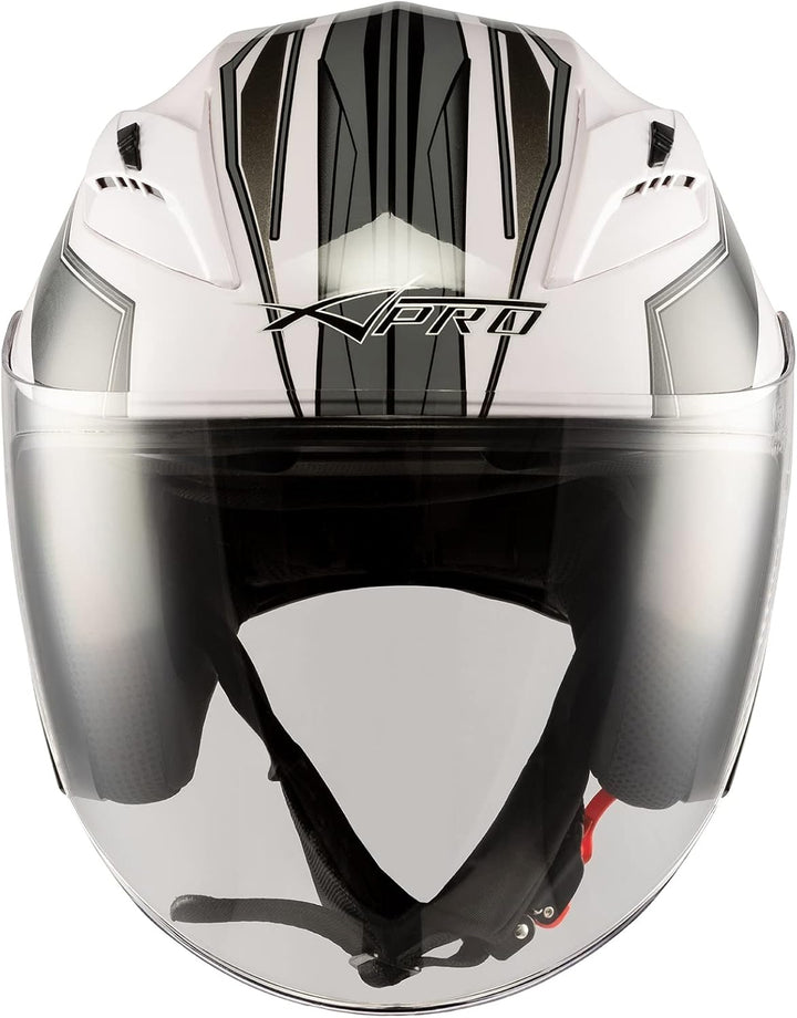 Motorradhelm Doppeltvisier City Jet Zertifikat ECE 22-06 Scooter Weiss Silber L 59-60 cm ( L) Weiss
