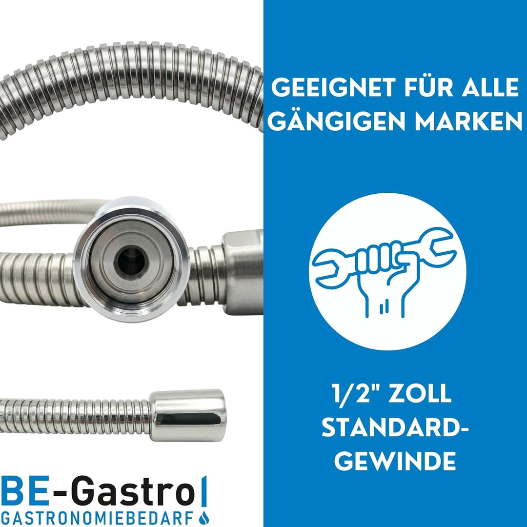 BE-GASTRO® I Profi Gastroschlauch 100cm – Ersatzschlauch für Gastronomie Küchenarmatur &amp; Pendelbraus
