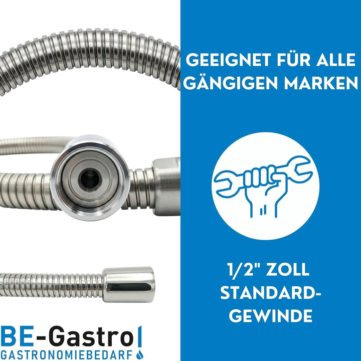 BE-GASTRO® I Profi Gastroschlauch 100cm – Ersatzschlauch für Gastronomie Küchenarmatur &amp; Pendelbraus