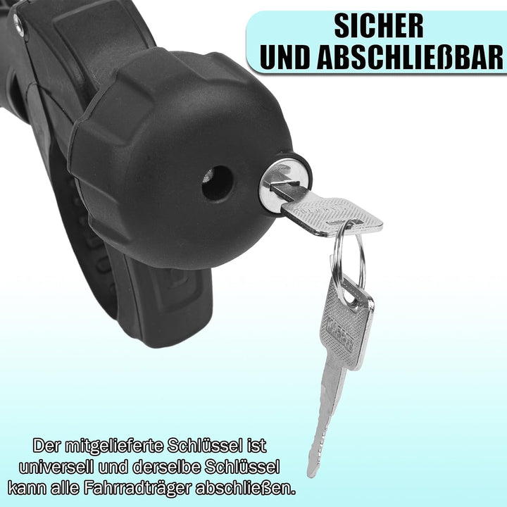 Schwarz Rahmenhalter 3 Stück Lang 25CM + 32CM + 45CM, Abschliessbar Ahrradrahmenhalter, für U-Bügelr