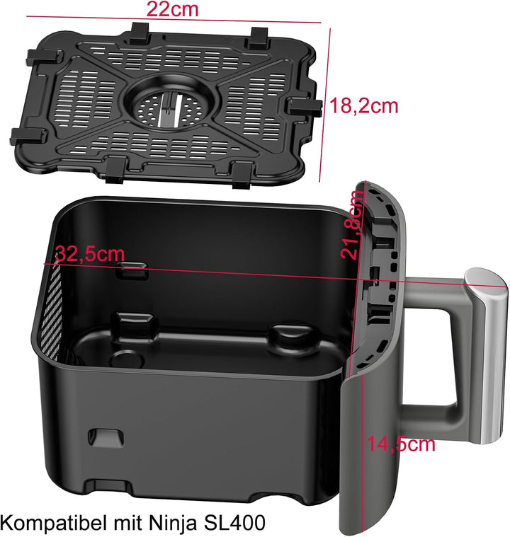 Airfryer-Korb und Crisper Gittereinsatz für Ninja SL400,9,5L Ersatzkorb