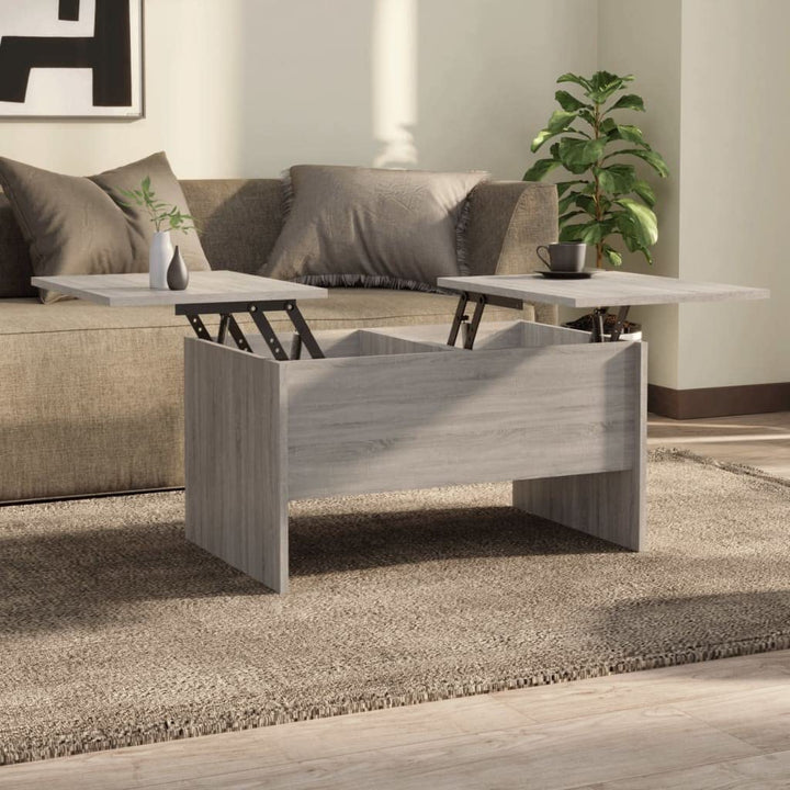 WIFESE Couchtisch Höhenverstellbar 80x50x42,5 cm Beistelltisch Holz Wohnzimmertisch Modern Stilvolle