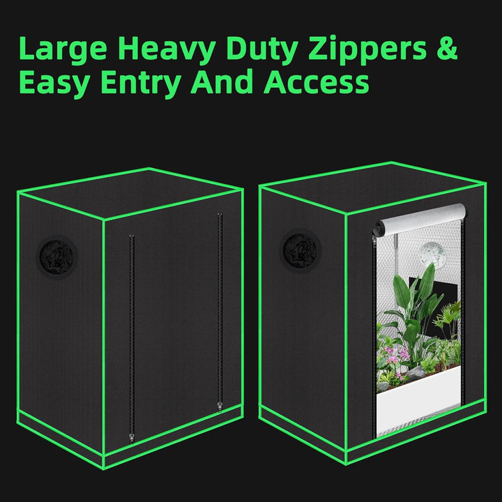 55 x 40 x 65 cm Grow Tent mit Beobachtungsfenster, Bodenwanne, Lüftungsfenster und Kabeldurchlass (S