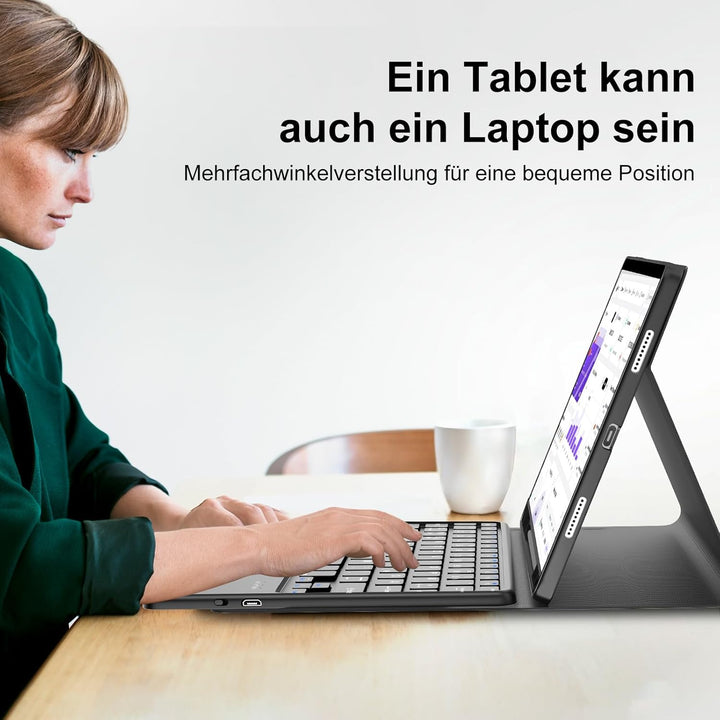 Trackpad Tastatur für Samsung Galaxy Tab S10 Lite AI Tablet 10.9" 2025/S10 FE, Kabellose Abnehmbarer