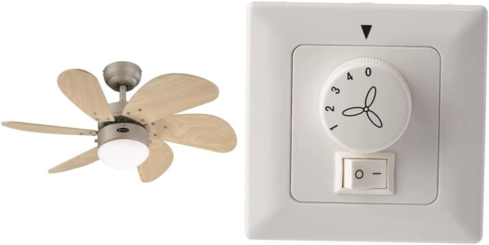 Westinghouse Lighting 76 cm Deckenventilator Turbo Swirl 78158 mit Einzelleuchte und sechs Flügeln,
