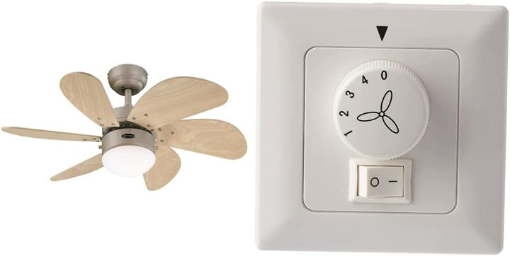 Westinghouse Lighting 76 cm Deckenventilator Turbo Swirl 78158 mit Einzelleuchte und sechs Flügeln,