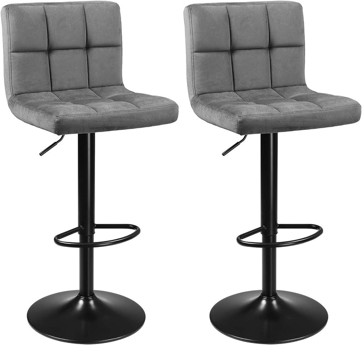 SONGMICS Barhocker, 2er Set, Barstühle, mit Samtbezug, höhenverstellbar, Drehstühle, Küchenstühle mi