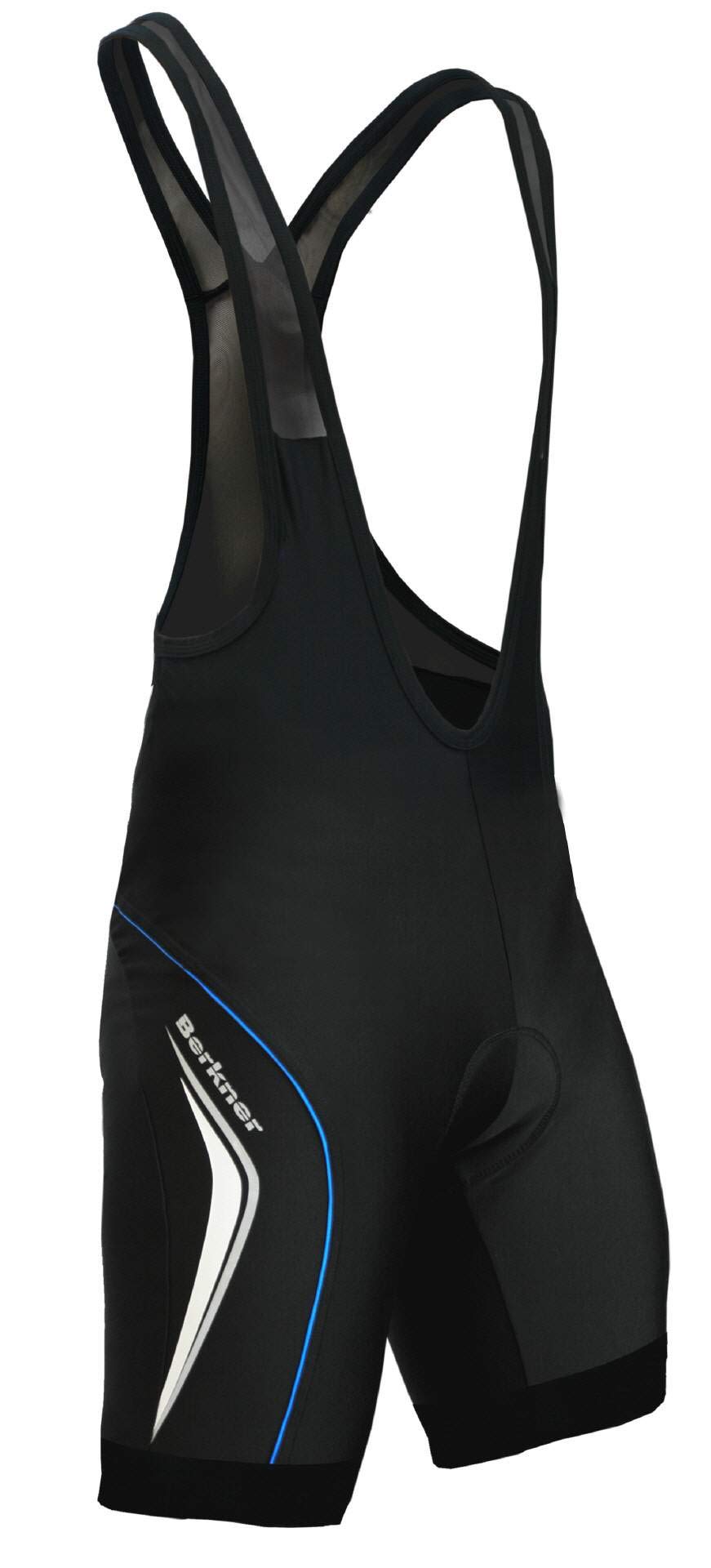 Berkner - Derek-Plus, Trägerhose, Radlerhose mit Trägern und Gel - Sitzpolster Schwarz - Blau 4XL, S