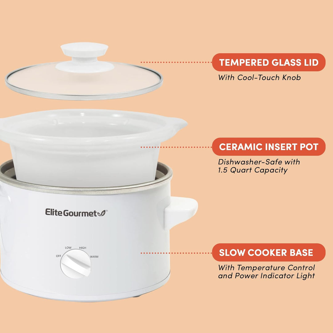 Elite Gourmet MST-250XW# Keramik-Schongarer, elektrisch, mit einstellbarer Temperatur, für Vorspeise