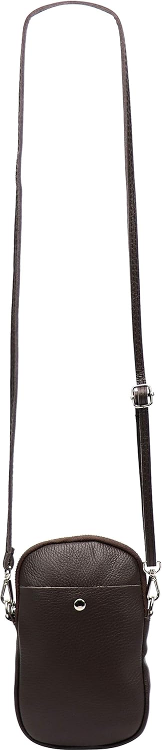 SH Leder Damen Umhängetasche Handytasche Multifunktion Geldbörse Beutel aus Echtleder Verstellbar Sc